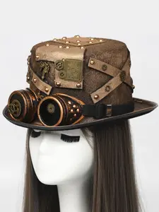 Women's Victorian Steampunk Hat with Detachable Goggles, Compass, Gears & Pipes - Lightweight Adjustable Vintage Cosplay Accessory for Halloween, Themed Parties - Unique Gift Idea, Halloween Clothes, Costume Prop, Retro Aesthetic, Stylish Design, Costume