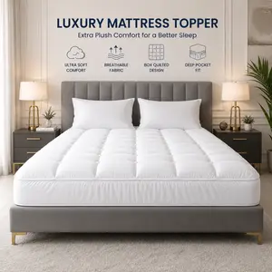 Queen Mattress Topper 4 Inch | Queen Size Hybrid Mattresses in a Box | Medium Firm Feel  and Individual Pocket Springs | Fiberglass Free Bed Matress | Breathable | CertiPUR-US | Upgrade
