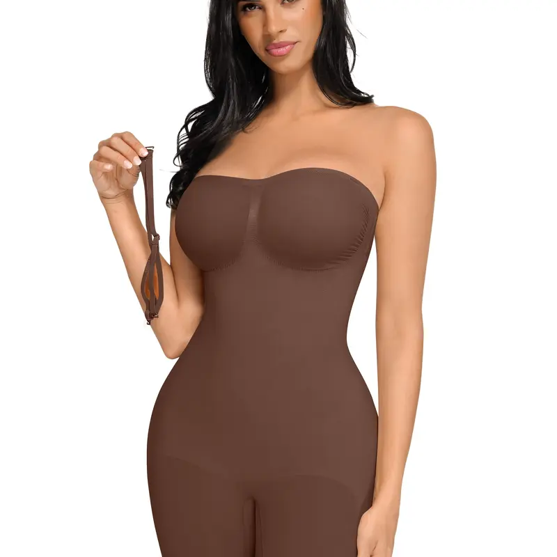 FeelinGirl Strapless Shapewear Bodysuit with Breast Support and Buttocks Lifting - Comfortable Fabric Womenswear Light Basic table Fabric Womenswear Light Basic newarrivals SohoChic