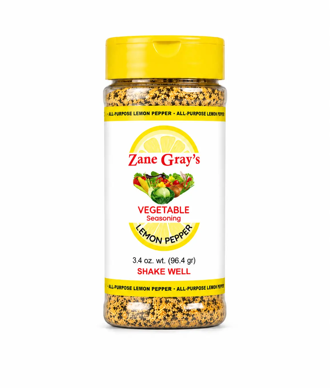 Zane Gray's LEMON PEPPER Vegetable Seasoning (3.4oz) Flavor