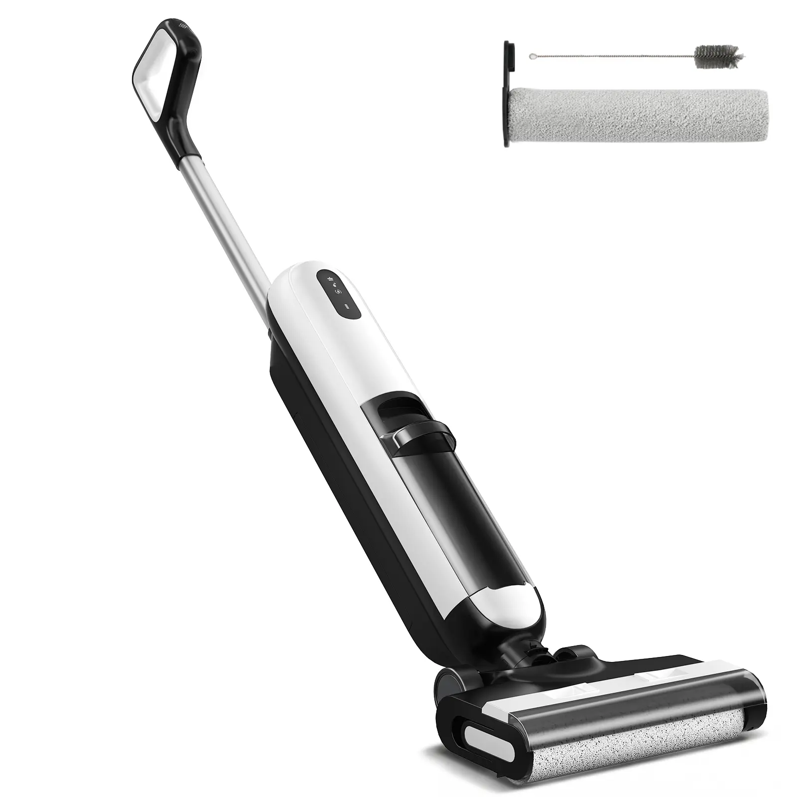 Cordless Wet-Dry Vacuum Floor Washer, Electric Upright Mop with Dual Scraper, Anti-Hair-Tangle Design, 2 Modes, Self-Clean Function for Hardwood, Tile Floors