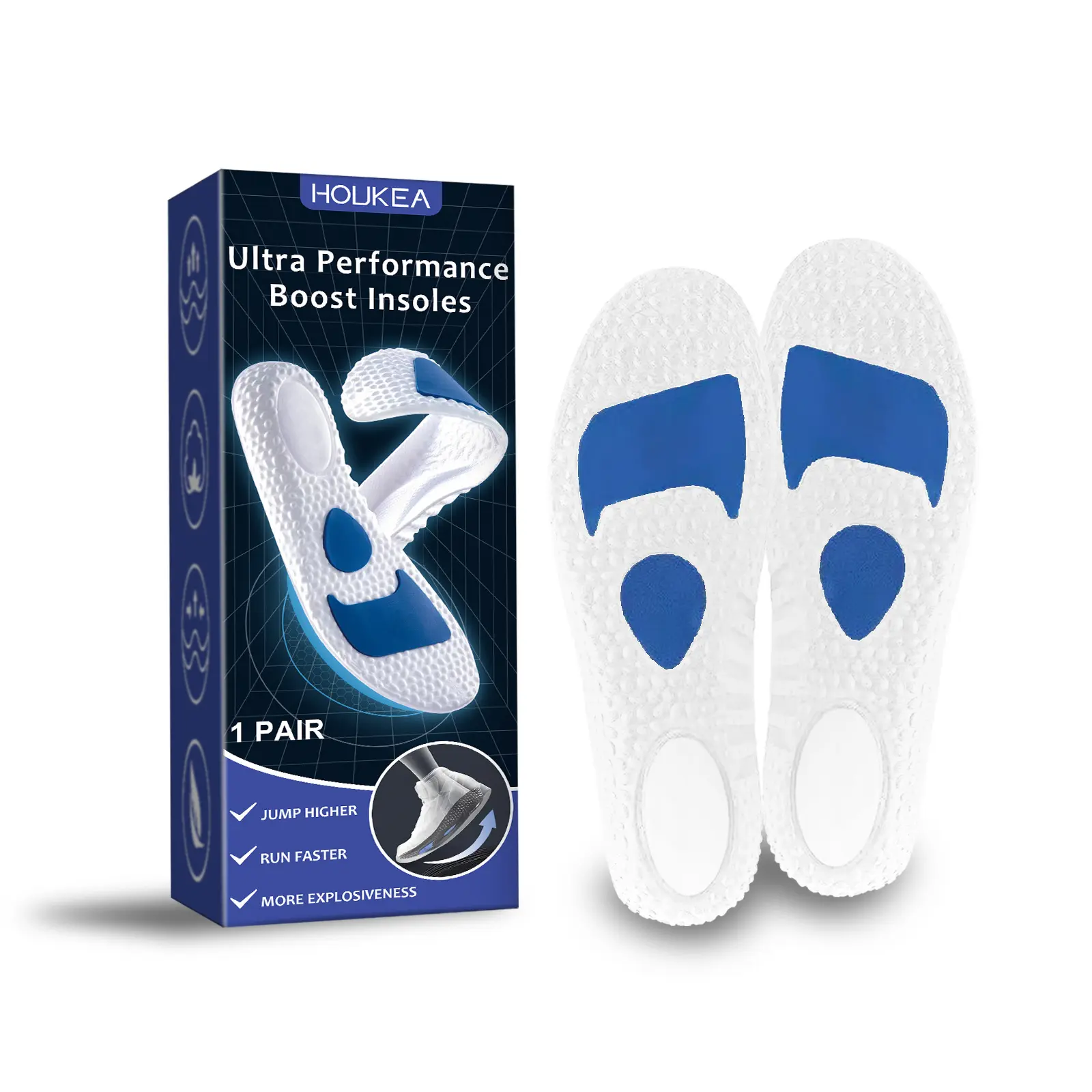Soft Elastic Sport Shoe Insoles, Wear-Resistant Anti-Slip Cushion Inserts for Running, Outdoor Sports & Foot Care acupressure slippers invisible