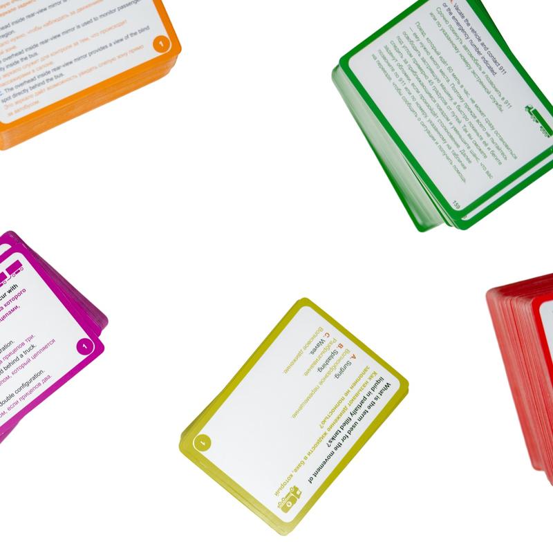CDL Flashcards – 1490+ Questions in All Categories with Russian Translations & Explanations – For Russian Speakers Only – Covers All 50 US States