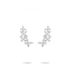 VAMERAY #6207 5 Carat In Each Marquise Butterfly Climber Stud Earrings