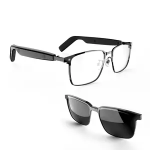 High-End AI Semi-Rimless Smart Glasses Camera with ABS+PC Frame, 164-Language Real-Time Transl., Open-Ear HD Audio, Bluetooth Calls & Music, Type-C Port, Stylish Photochromic Lenses, Hands-Free, Lightweight Design for Daily Wear, Travel