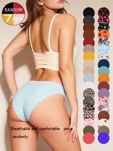 Women's Triangle Panties Set, Soft Stretch Intimates, Soft & Stretchy Fabric, Plain Design, Sexy Style, Fitted Underwear, Breathable Soft Underwear, Random Shipping (5/7/10 Pieces)