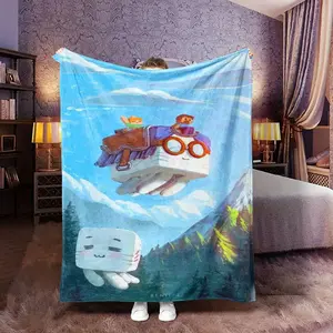 Minecraft Cute Floating Biome Flannel Blanket, Soft Comfortable Fabric, Perfect Gift for Boys Girls Men Women, Home Decor and Warmth, Flannel Throw Blanket