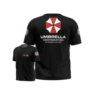 2026 Latest Menswear Resident Evil Umbrella Corporation T - Shirt - Black Iconic Logo & Slogan 3D Printed Perfect for Game Fans