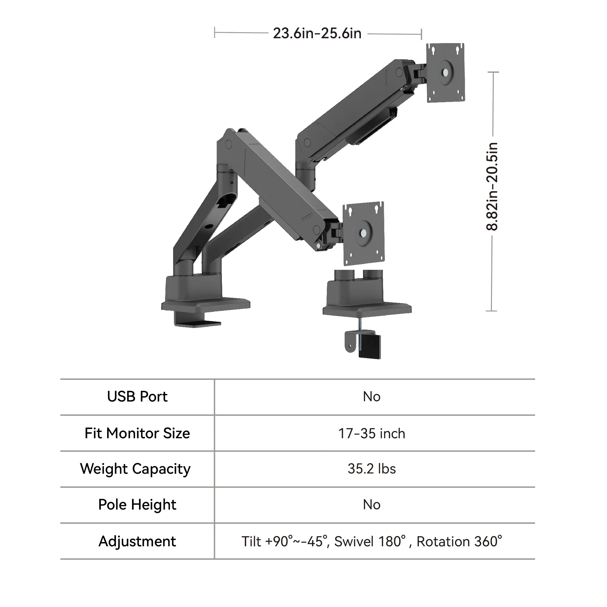 Non-USB-Black Dual Stand