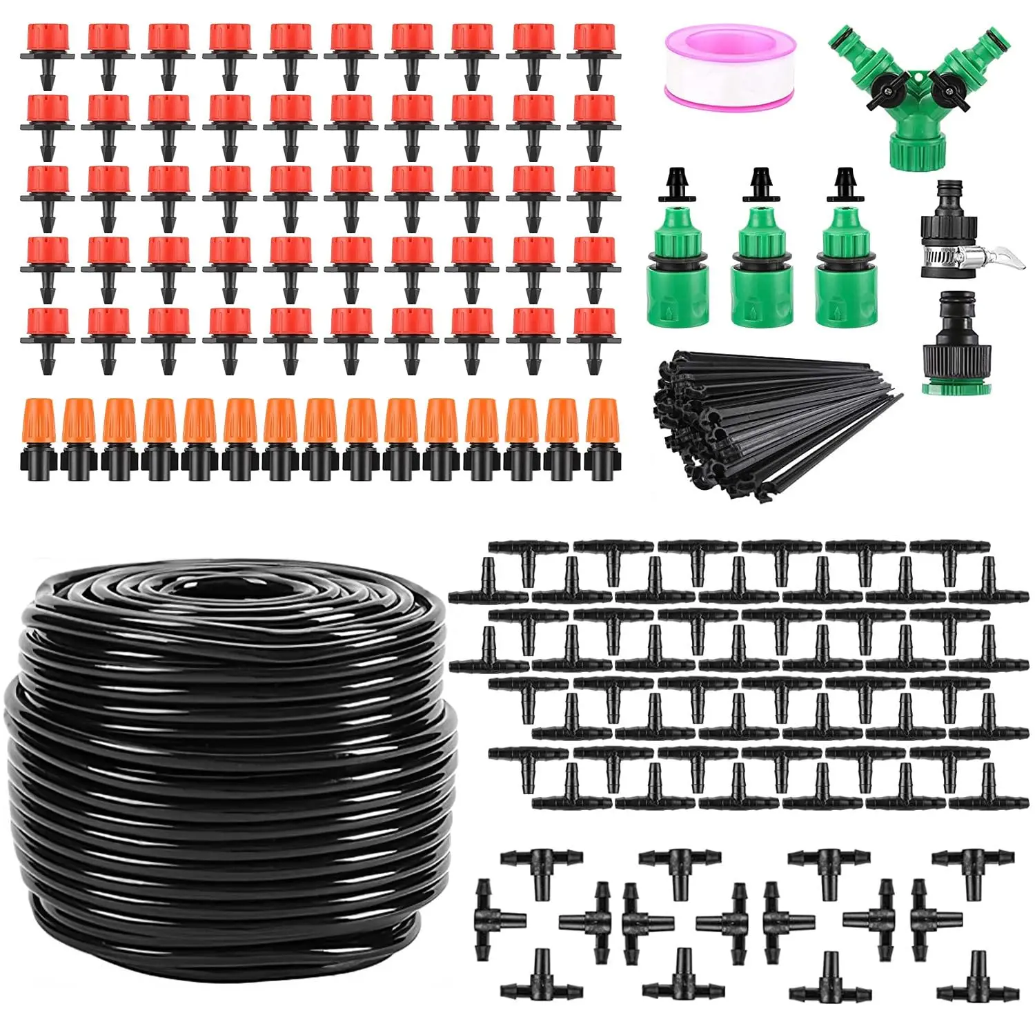 164FT Drip Irrigation Kit - Automatic Misting Plant Watering System for Garden Greenhouse Patio-4684