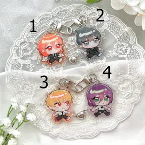 chainsawman couple charms (2” clear acrylic + heart magnets) denji reze akiangel