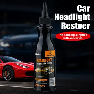 NUAN Car Headlight Restoration Kit 120g Repair Liquid Headlight Cleaner Polish for Oxidation Yellowing Foggy Hazy Cloudy Lenses Scratch Repair Clear Finish