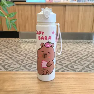 1pc 800ML Anime Pattern Water Cup, Cute Cartoon Design with Handle, Lightweight Plastic, Durable and Leakproof, Portable for Sports and Travel, Reusable Water Bottle