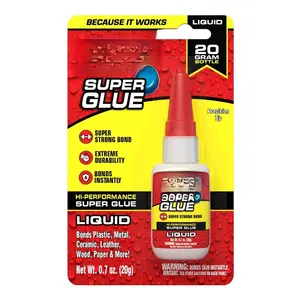 Super Glue Liquid, 20 Gram Bottle, 1-Pack, Clear,  Bond, Quick Dry, Cyanoacrylate Adhesive, Precision Tip for , Metal, Plastic, Crafts, Ceramic, and  Repairs
