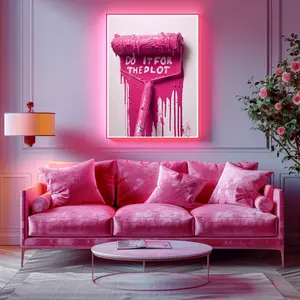 Room Decor, Pink Aesthetic, Dripping Print Art, Pink, Pink Gallery Wall Art, Hot Pink Bedroom Art, Do It for the Plot Printable, Hot Pink Wall Art