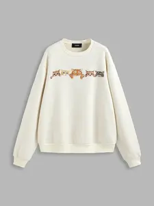 Cider Women's Terry Sweatshirt, Cat Pattern Design