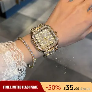 Luxury Diamond Studded Watch Hot Selling Square Ladies’ Watch Luminous, Waterproof Fashionable and elegant, versatile for everyday, parties, or date nights — an ideal gift for birthdays, anniversaries, and special occasions