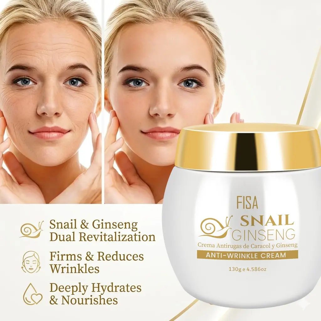 Face Cream with Snail and Ginseng, Reduces Wrinkles, Tightens Skin, Deeply Moisturizes, Deep Moisturizing, Boosts Firmness, Youthful Glow