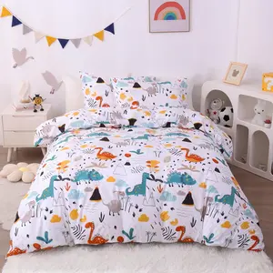 Dinosaur Kids Bedding Set Large Size, 3 Piece Soft Printed Microfiber Sheet Set with Pillowcases, Zipper Closure, No Comforter Included