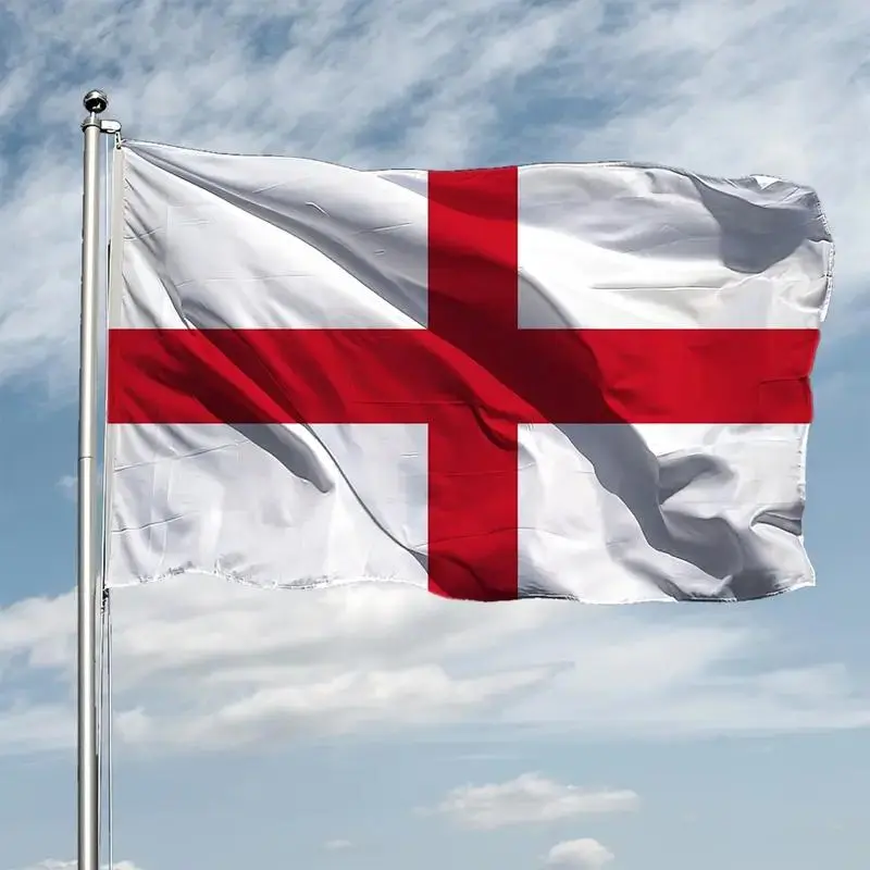 High Quality UK Flag with St George Cross, Durable Polyester Material, Vibrant and Design, Perfect for Indoor, Outdoor and Home Decoration, Yard Flags, Lawn Flags