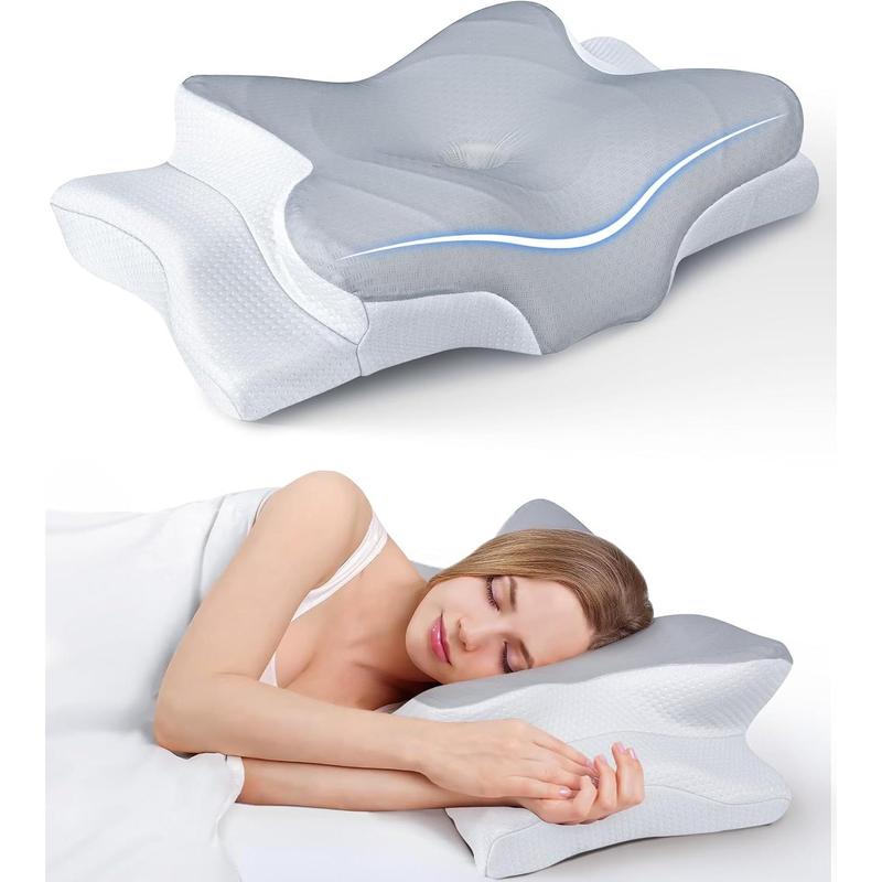 Ultra Pain Relief Cooling Pillow for Neck Support, Adjustable Cervical Pillow Cozy Sleeping, Odorless Ergonomic Contour Memory Foam Pillows, Orthopedic Bed Pillow for Side Back Stomach Sleeper Cozyplayer