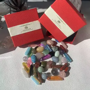 【Crystal_zen】14pcs Aura Pointed Quartz Crystal,Chakra Healing Stones And Crystals Set,Hexagon Rose Quartz Gems For Meditation Bedroom Decor,Unique Gift Box Design