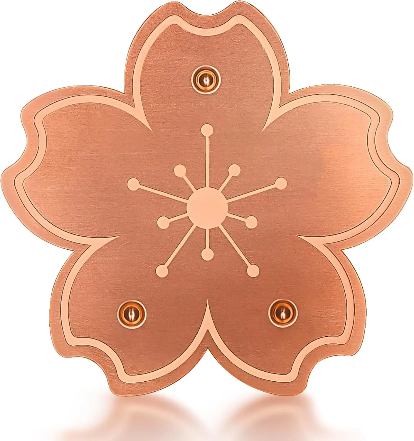 Bird Bath Copper Disk, 1pcs Flower Shaped 99.99% Pure Copper Cleaning Disc Plate for Physical Safe Water Purification All-Season for Outdoor Wildlife Bird Bowls Birdbaths Solar