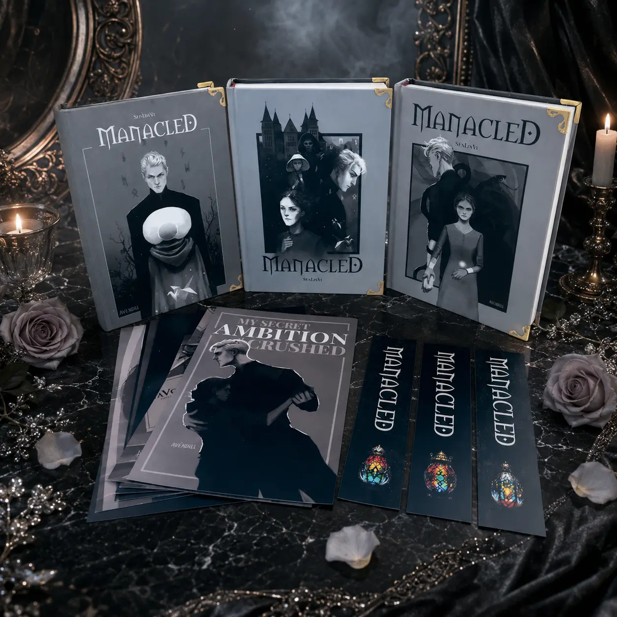 Manacled Hardcover Special Edition 3-Book Set by SenLinYu | Collector's Edition Fantasy Romance Books with Exclusive Bookmarks & Art Prints