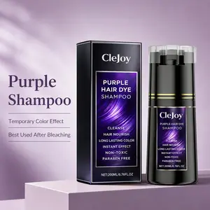 CleJoy Professional Purple Shampoo for Blonde and Bleached Hair Instant Anti Brass Toning Treatment for Vibrant Cool Tones and Color Maintenance 200ml
