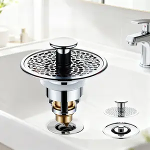 2pcs Bathroom Sink Drain Strainer,Stainless Steel Hair Catcher Basket, Universal Fit for US Bathroom Sinks, Bathtubs, Showers & Floor Drains (2pcs) gift