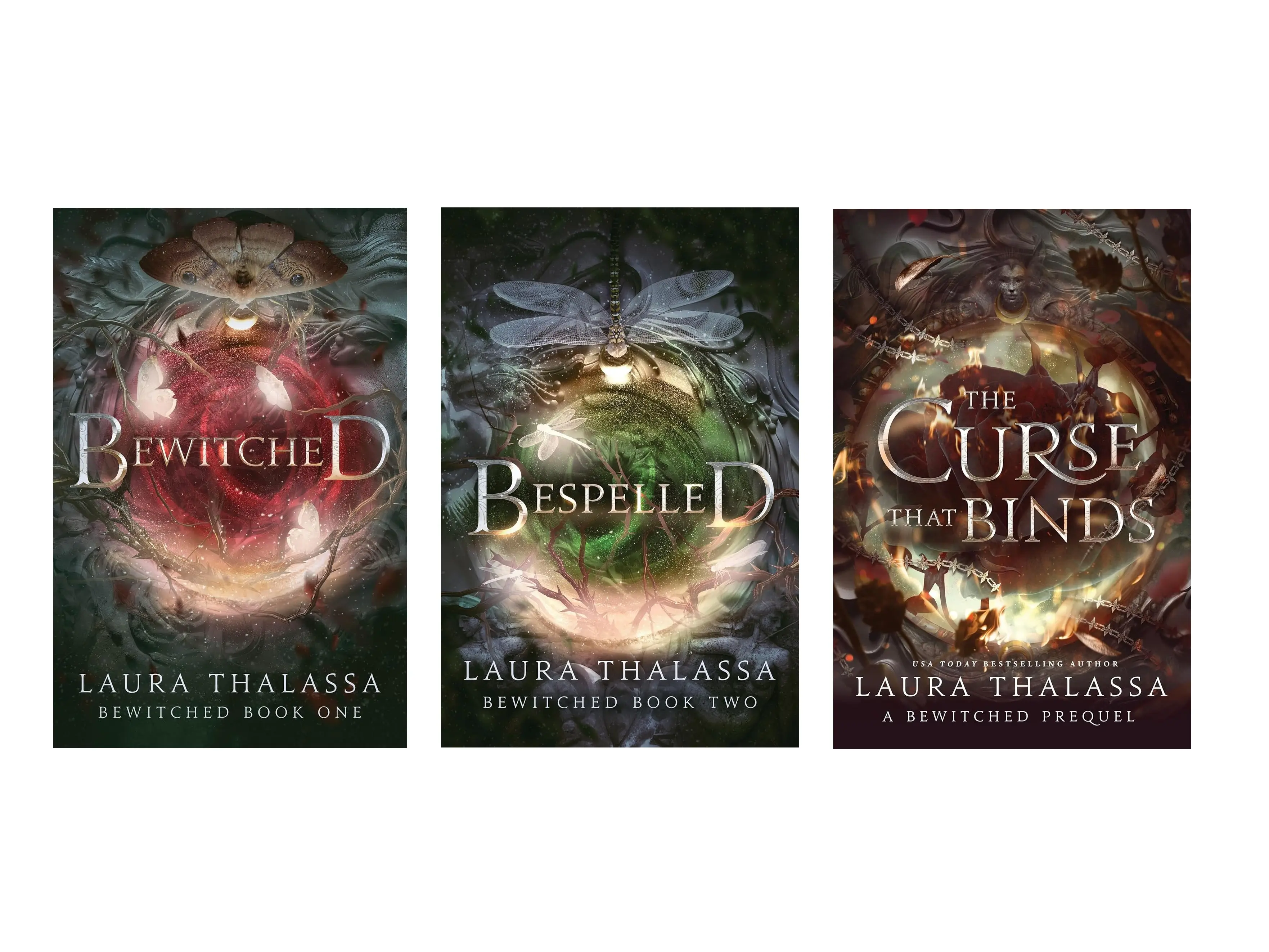 Bewitched 3-Book Fantasy Novel Set by Laura Thalassa - Bewitched, Bespelled, The Curse That Binds (Paperback, Magic, Henbane Coven, Memnon), Bewitched Book Set