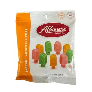 Albanese World Best Sherbet Gummi Ice Pops- Orange, Lime, & Strawberry- 1 Bag 3 oz