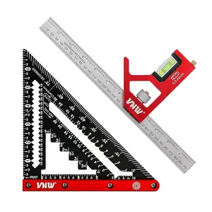 7inch Rafter Square and 12inch Combination Square Set -CNC-Machined  Alloy,Heavy Duty Carpenter Square for Woodworking and  DIY