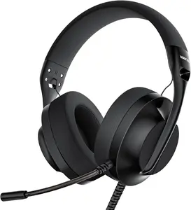 WIRWTRU S30 Gaming Headset with Microphone,198G Lightweight Design, Wired Gaming Headphones for Xbox, Xbox Series X|S, PS5, PS4, Switch, PC, Noise Cancelling Mic, Soft Earmuffs (Black)