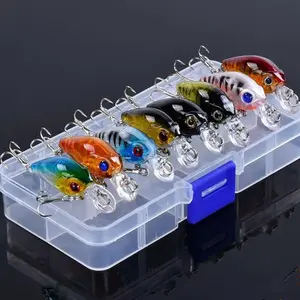8Pcs Artificial Fishing Lure Set, Box for free, Floating Crank Bait, Realistic Topwater Artificial Bait, Fishing Accessories, Fishing Lures Kit, 4.5cm/4g