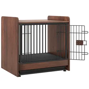 COSTWAY - Dog Crate Indoor Dog Cage with Removable Tray and Lockable Door