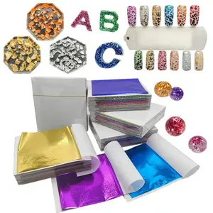 200 Sheets Imitated Gold Foil Set, 8x8.5cm (3.15x3.35 Inches), Vibrant Colors for Handmade DIY Projects, Decorative Gilding Craft Supplies