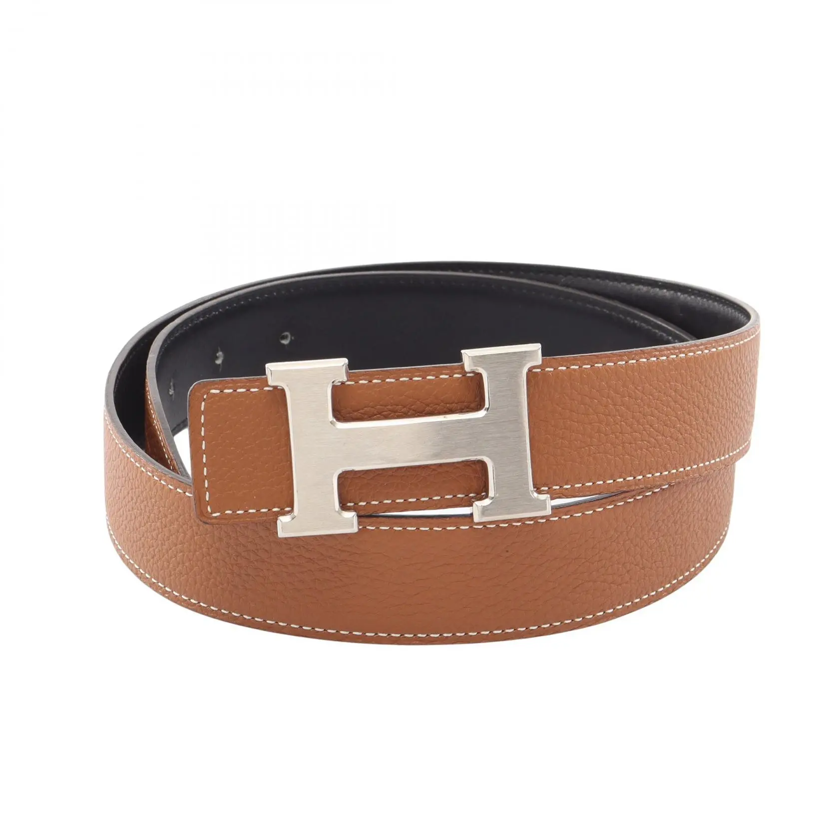 Pre-owned HERMÈS Calfskin Small Leather Goods Hermes Constance H Togo Leather Belt