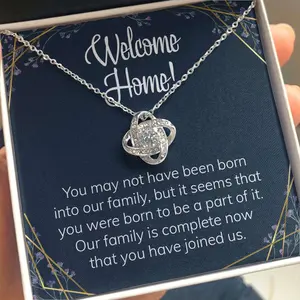 Daughter-In-Law Necklace, Welcome Home Gift “ Stepdaughter Daughter-In-Law Adoption Gift For Girl, Welcome Home Necklace Welcoming Message For Daughter-in-law Adopted Child Or Stepdaughter Adoption Gift Jewelry Gift