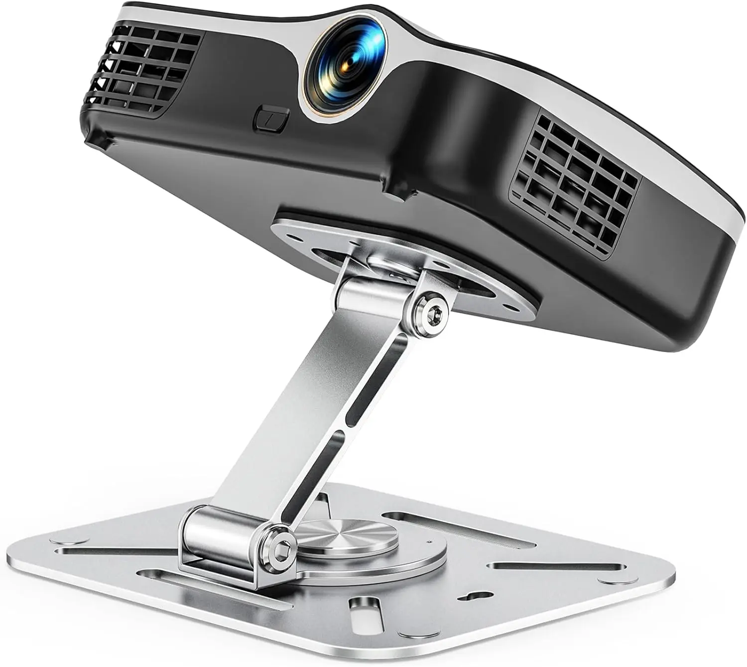 3-in-1 Projector Stand  Desk, Wall and Ceiling Mount with 1/4-Inch Thread, Foldable, Easy Setup, Height Adjustable and 360- Rotation Compatible with  Projectors for , Office