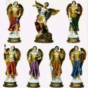 Set de 7 Arcangeles 8"Inches Tall Each San Miguel Arcangel, Gabriel, Rafael, Jofiel, Zadaquiel, Barachiel, Uriel  Archangel Estatua Brand New Religious Decor Boxed Set