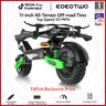 EOEOTWO GT06 Adult Sporty Portable Folding Lithium Battery Electric Scooter , 40 mi Range, 28 MPH Speed, 11-in Pneumatic Tires, LED Screen, Double Suspension, 330 Lbs Max Load, 23.4ah, 35° Hill Climbing, 90% Road Shock Cut for Commuting,outdo