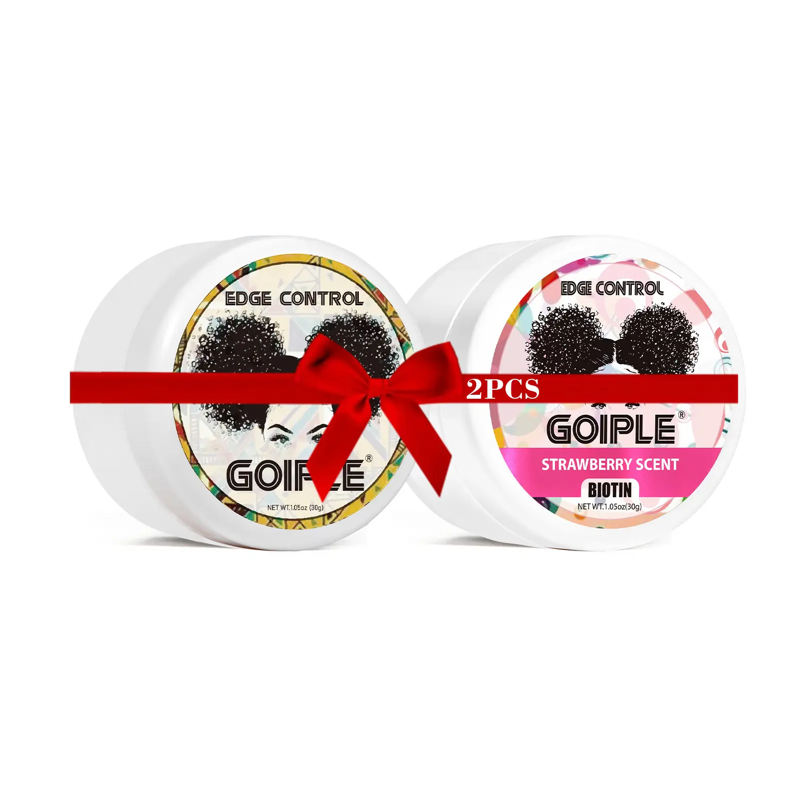 2pcs 30g Edge Control Wax for Women - Strong Hold, Non-Greasy, Smooth Edges, Sweet Strawberry and Pineapple Scents Soft Gel Haircare Organic Curls