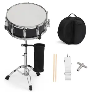 14 x 5. 5in Snare Drum Set with Drumstick Holder Snare Drum Bag Strap Mute Pad and Drum Stick for Beginner Student Black, Beginner Drum Practice, Portable Drum Setup, Drum Kit For Students, Complete Snare Drum Package, Black Drum Hardware, Compact