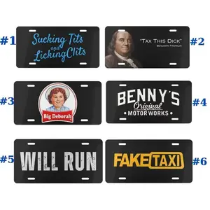 Benjamin Franklin Tax This D*ck, Big Deborah, Benny's Original, Will Run, Fake Taxi, Sucking Ts and Licking Cs License Plate, Car Accessory, 12" x 6", 100% Aluminum, Includes 4 Pre-Drilled Holes, Assembled in the USA