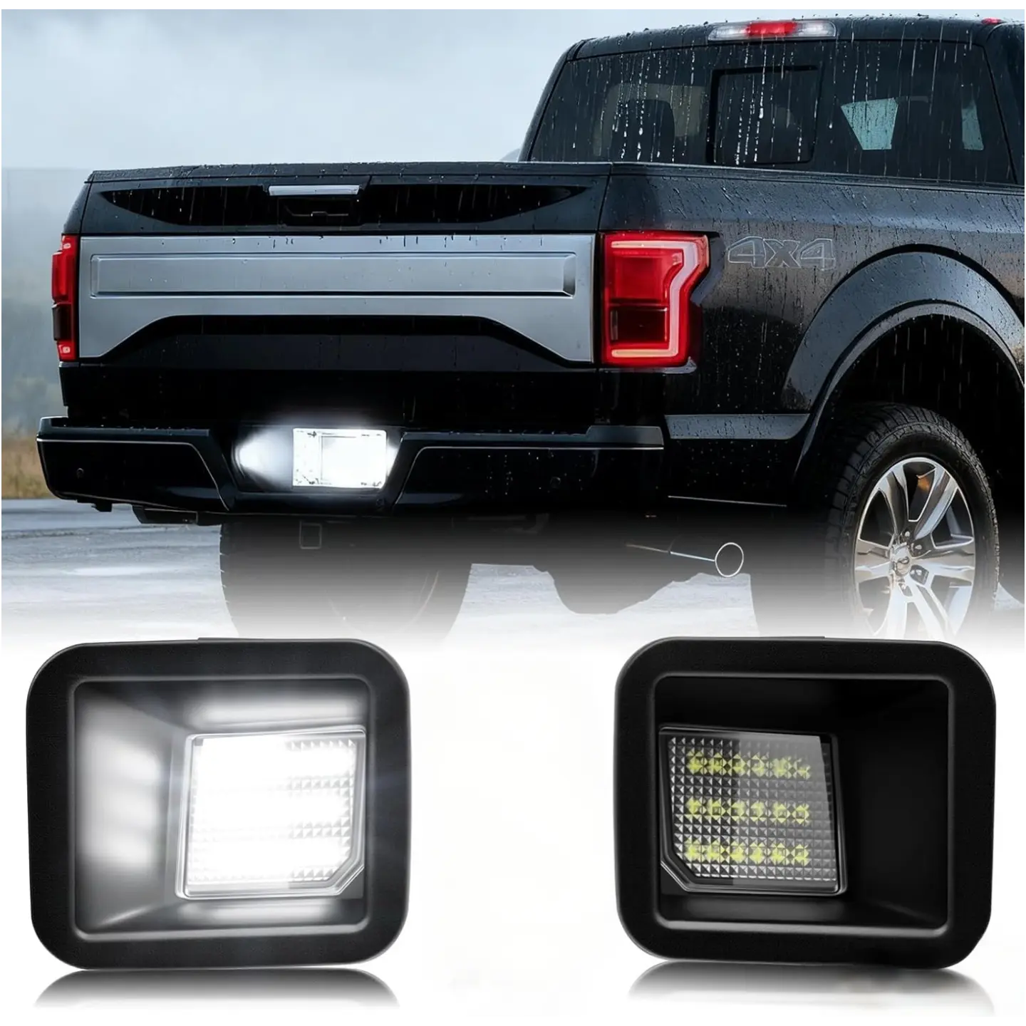 FURTOM LED License Plate Light 2 Pack 6000K White Super Bright IP67 Waterproof for Ford F-150 F-250 F-350 F-450 Bronco Ranger Explorer Sport Trac Excursion Expedition Lincoln Mark LT MKC Edge Plug and Play