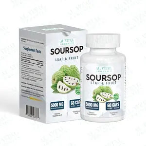 Al Vital Organics Soursop Leaf & Fruit 5000 MG 60 Capsules US Origin Traditional Herb Dietary Supplement with Antioxidants for Health & Fitness Edible Healthcare Vitamin Fiber