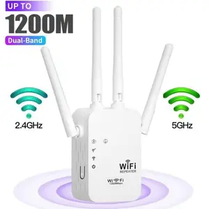 Dual Band WiFi Signal Booster Repeater 2.4GHz & 5GHz for Enhanced Home & Office WiFi Coverage