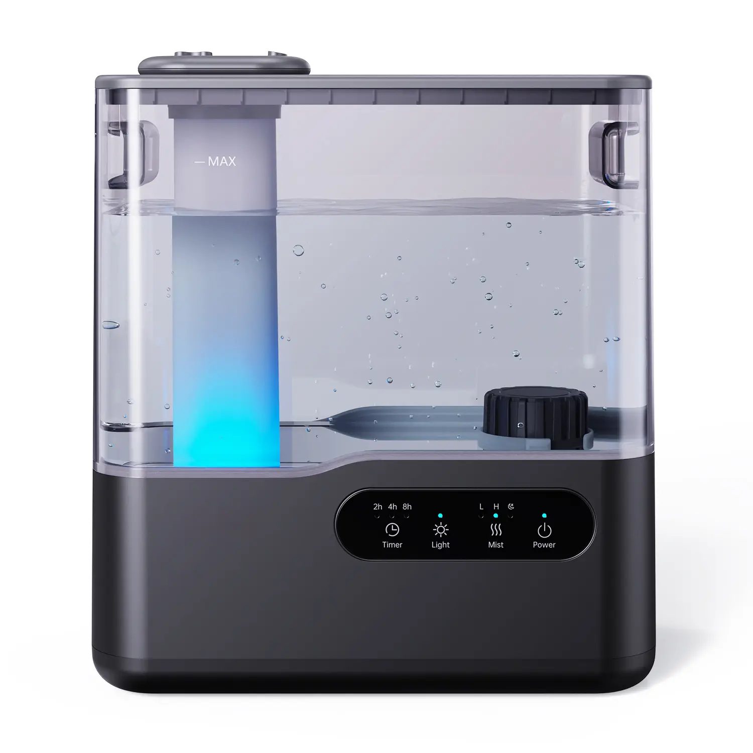 5L Top Fill Ultrasonic Cool Mist Humidifier, Aroma, Portable, AC-Powered, Automatic Color-Changing, Ultra Quiet, Easy Maintenance, Removable Nozzle, Side Handles, Essential Oil Tray, 7-Color Mood Light, Timer, 36H Runtime for Bedroom, Baby Nursery, Aroma
