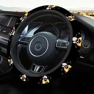 1pc 1.6 x 15 inch Bees Pattern car steering wheel cover, non-slip and comfortable, car interior accessory, no inner ring, easy to install and remove, suitable for all car models, a gift for car enthusiasts, holiday gift, 1.20CYJ-18